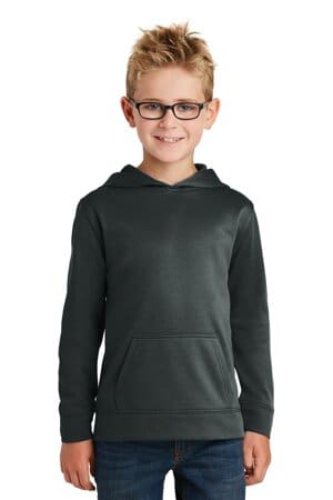JET BLACK PC590YH port & company youth performance fleece pullover hooded sweatshirt