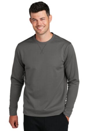 CHARCOAL PC590 port & company performance fleece crewneck sweatshirt