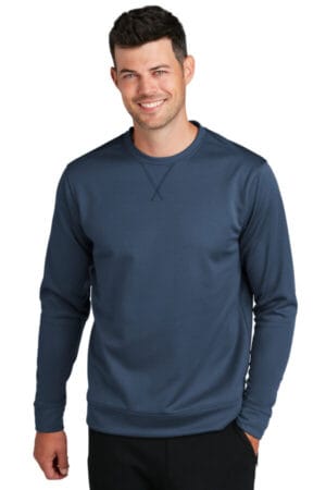 DEEP NAVY PC590 port & company performance fleece crewneck sweatshirt