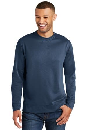 DEEP NAVY PC590 port & company performance fleece crewneck sweatshirt