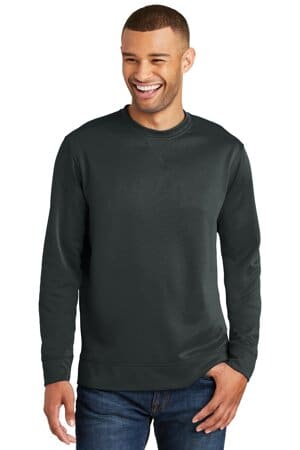 JET BLACK PC590 port & company performance fleece crewneck sweatshirt