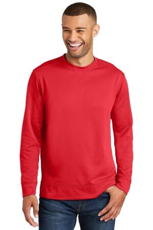 RED PC590 port & company performance fleece crewneck sweatshirt