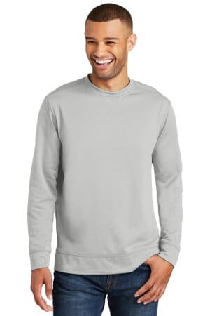SILVER PC590 port & company performance fleece crewneck sweatshirt
