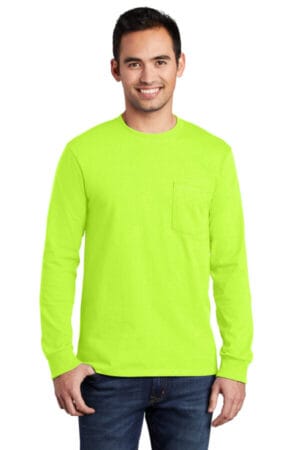 PC61LSP port & company-long sleeve essential pocket tee