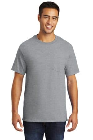 ATHLETIC HEATHER PC61PT port & company-tall essential pocket tee