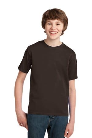 DARK CHOCOLATE BROWN PC61Y port & company-youth essential tee