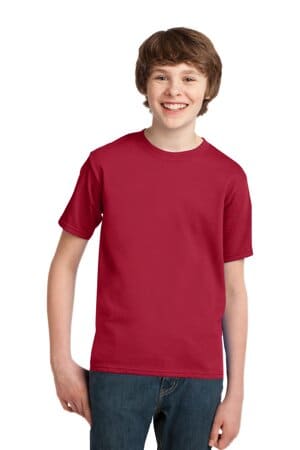 RED PC61Y port & company-youth essential tee