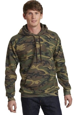 MILITARY CAMO PC78HC port & company core fleece camo pullover hooded sweatshirt