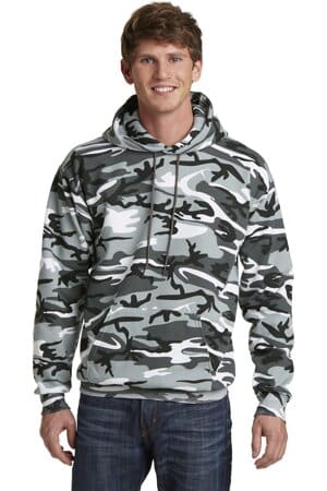 WINTER CAMO PC78HC port & company core fleece camo pullover hooded sweatshirt