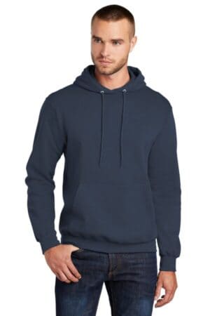 NAVY PC78HT port & company tall core fleece pullover hooded sweatshirt