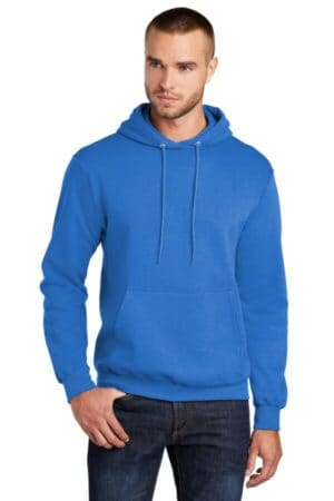 ROYAL PC78HT port & company tall core fleece pullover hooded sweatshirt