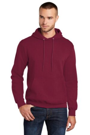 CARDINAL PC78H port & company-core fleece pullover hooded sweatshirt