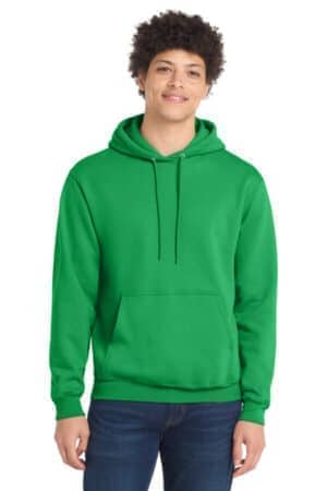 CLOVER GREEN PC78H port & co core fleece pullover hooded sweatshirt