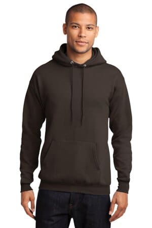 DARK CHOCOLATE BROWN PC78H port & company-core fleece pullover hooded sweatshirt