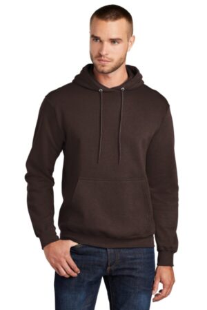 DARK CHOCOLATE BROWN PC78H port & company-core fleece pullover hooded sweatshirt