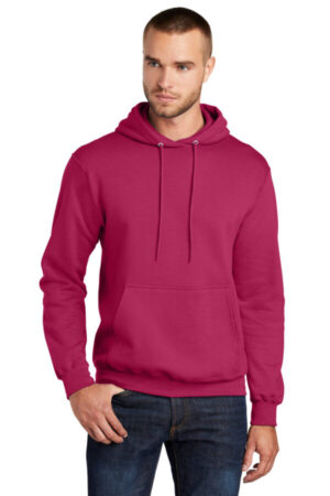 FLUSH PINK PC78H port & company-core fleece pullover hooded sweatshirt