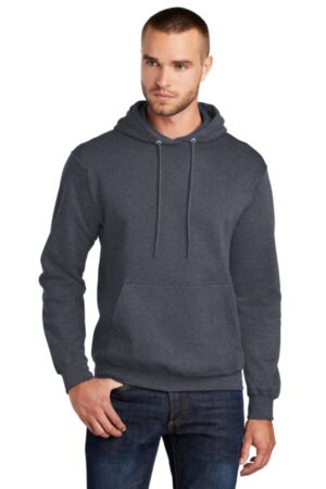 HEATHER NAVY PC78H port & company-core fleece pullover hooded sweatshirt