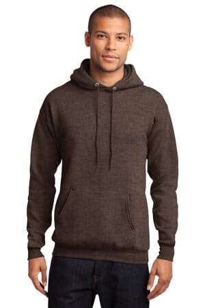 HEATHER DARK CHOCOLATE BROWN PC78H port & company-core fleece pullover hooded sweatshirt