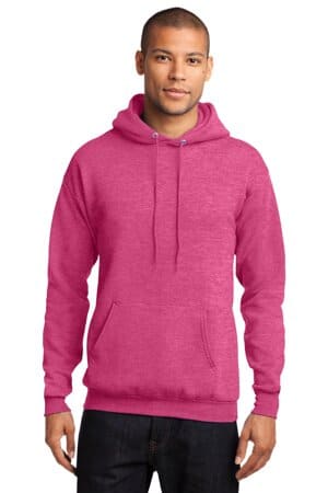 HEATHER SANGRIA PC78H port & company-core fleece pullover hooded sweatshirt