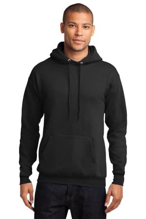 JET BLACK PC78H port & company-core fleece pullover hooded sweatshirt