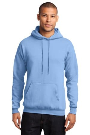 LIGHT BLUE PC78H port & company-core fleece pullover hooded sweatshirt