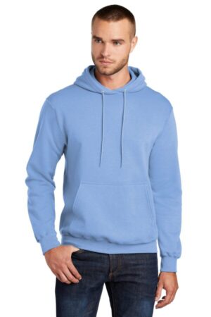LIGHT BLUE PC78H port & company-core fleece pullover hooded sweatshirt