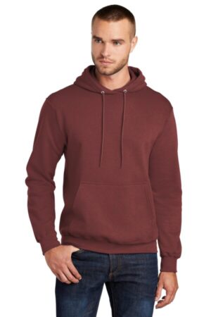 MAROON PC78H port & company-core fleece pullover hooded sweatshirt