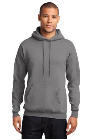 MEDIUM GREY PC78H port & company-core fleece pullover hooded sweatshirt