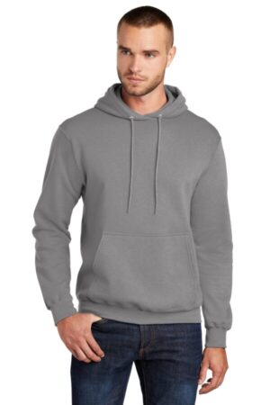 MEDIUM GREY PC78H port & company-core fleece pullover hooded sweatshirt