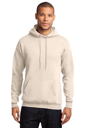 NATURAL PC78H port & company-core fleece pullover hooded sweatshirt