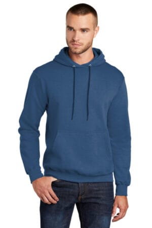 NEPTUNE BLUE PC78H port & company-core fleece pullover hooded sweatshirt