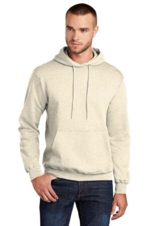 OATMEAL HEATHER PC78H port & company-core fleece pullover hooded sweatshirt