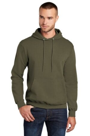 OLIVE DRAB GREEN PC78H port & company-core fleece pullover hooded sweatshirt