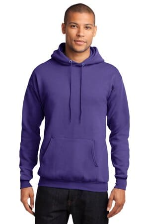 PURPLE PC78H port & company-core fleece pullover hooded sweatshirt