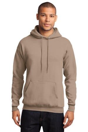 SAND PC78H port & company-core fleece pullover hooded sweatshirt