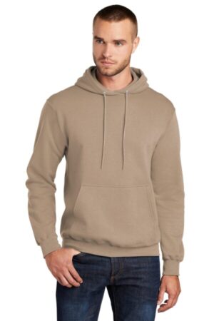 SAND PC78H port & company-core fleece pullover hooded sweatshirt