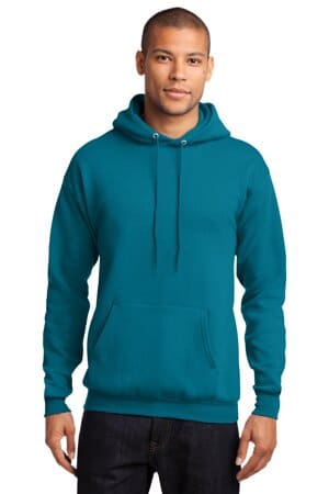 TEAL PC78H port & company-core fleece pullover hooded sweatshirt
