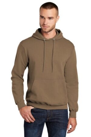WOODLAND BROWN PC78H port & company-core fleece pullover hooded sweatshirt
