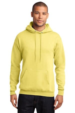 YELLOW PC78H port & company-core fleece pullover hooded sweatshirt