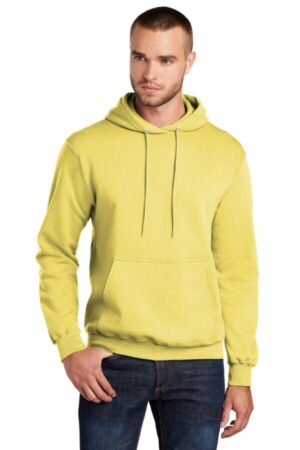 YELLOW PC78H port & company-core fleece pullover hooded sweatshirt
