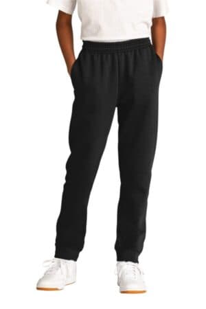 JET BLACK PC78YJ port & company youth core fleece jogger