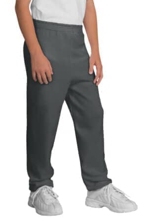 CHARCOAL PC78YP port & co youth core fleece sweatpant