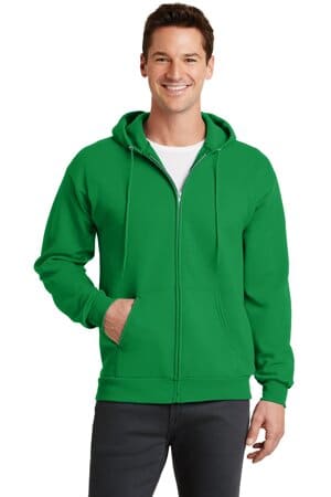 CLOVER GREEN PC78ZH port & company-core fleece full-zip hooded sweatshirt
