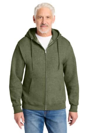 PC78ZH port & co core fleece full-zip hooded sweatshirt