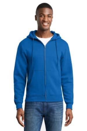 ROYAL PC78ZH port & co core fleece full-zip hooded sweatshirt