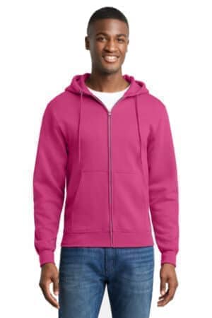 SANGRIA PC78ZH port & co core fleece full-zip hooded sweatshirt