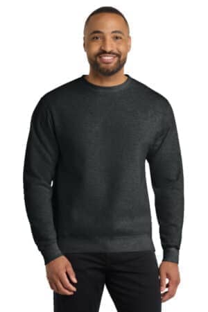 BLACK HEATHER BLACK HEATHER PC78 port & co core fleece crewneck sweatshirt