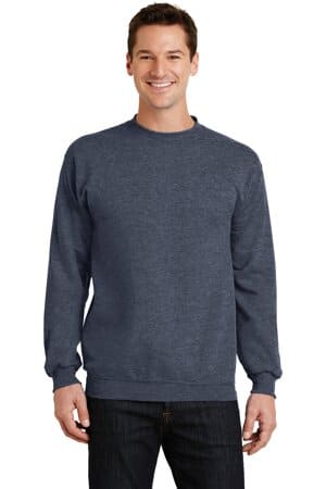 HEATHER NAVY PC78 port & company-core fleece crewneck sweatshirt