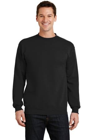 JET BLACK PC78 port & company-core fleece crewneck sweatshirt