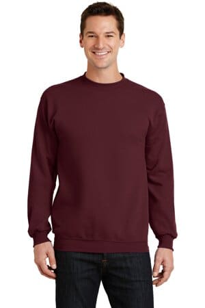 MAROON PC78 port & company-core fleece crewneck sweatshirt